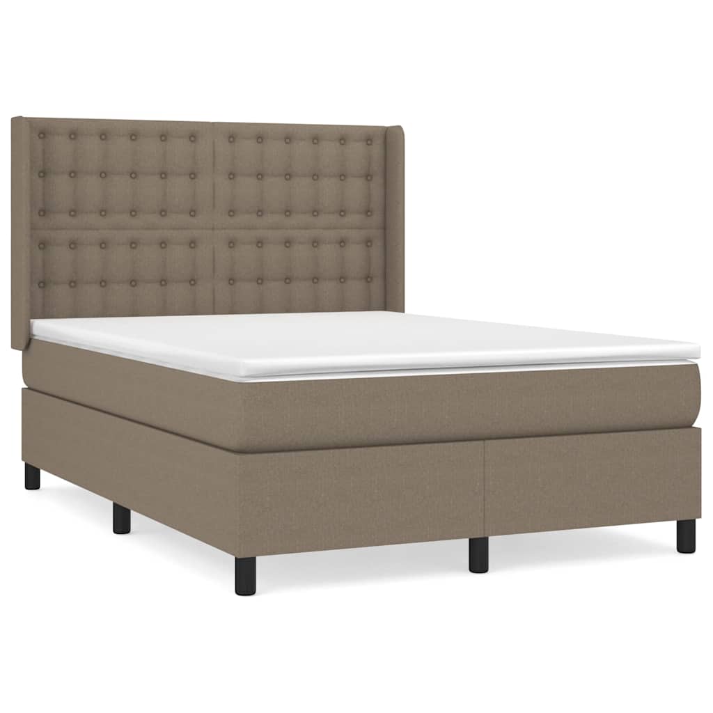 vidaXL Box spring postel s matrací taupe 140x190 cm textil