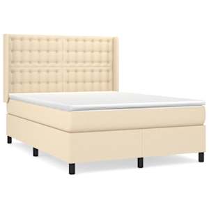 Box spring postel s matrací krémová 140x190 cm textil - obrázek 2