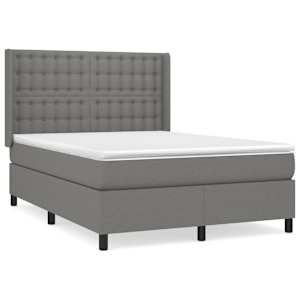 Box spring postel s matrací tmavě šedá 140x200 cm textil - obrázek 2