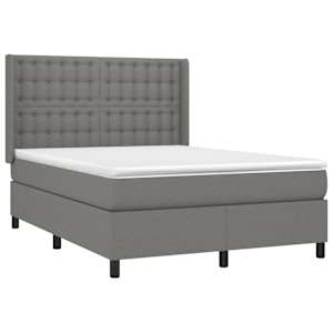 Box spring postel s matrací tmavě šedá 140x200 cm textil - obrázek 3