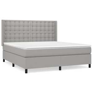 Box spring postel s matrací světle šedá 160 x 200 cm textil - obrázek 2