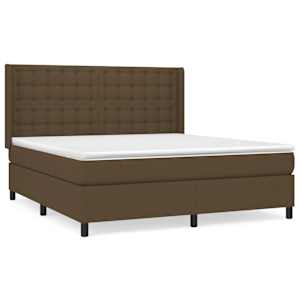Box spring postel s matrací tmavě hnědá 160x200 cm textil - obrázek 2