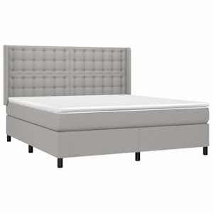 Box spring postel s matrací světle šedá 180 x 200 cm textil - obrázek 3