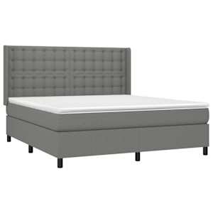Box spring postel s matrací tmavě šedá 180x200 cm textil - obrázek 3