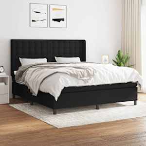 Box spring postel s matrací černá 180x200 cm textil - obrázek 1