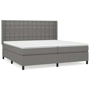 Box spring postel s matrací tmavě šedá 200x200 cm textil - obrázek 2