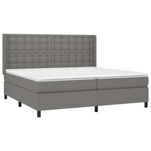 Box spring postel s matrací tmavě šedá 200x200 cm textil - obrázek 3
