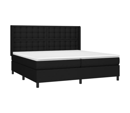 vidaXL Boxspringbett mit Matratze Schwarz 200x200 cm Stoff