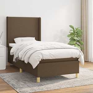 Box spring postel s matrací tmavě hnědá 80x200 cm textil - obrázek 1