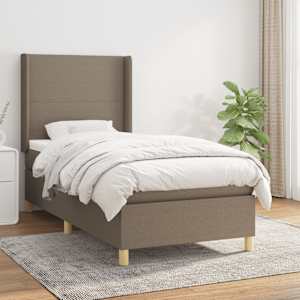 Box spring postel s matrací taupe 80x200 cm textil - obrázek 1