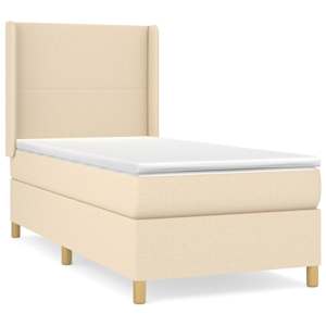 Box spring postel s matrací krémová 80 x 200 cm textil - obrázek 2