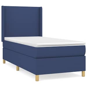 Box spring postel s matrací modrá 80x200 cm textil - obrázek 2