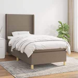 Box spring postel s matrací taupe 100 x 200 cm textil - obrázek 1