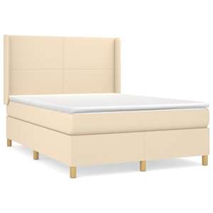 Box spring postel s matrací krémová 140x190 cm textil - obrázek 2