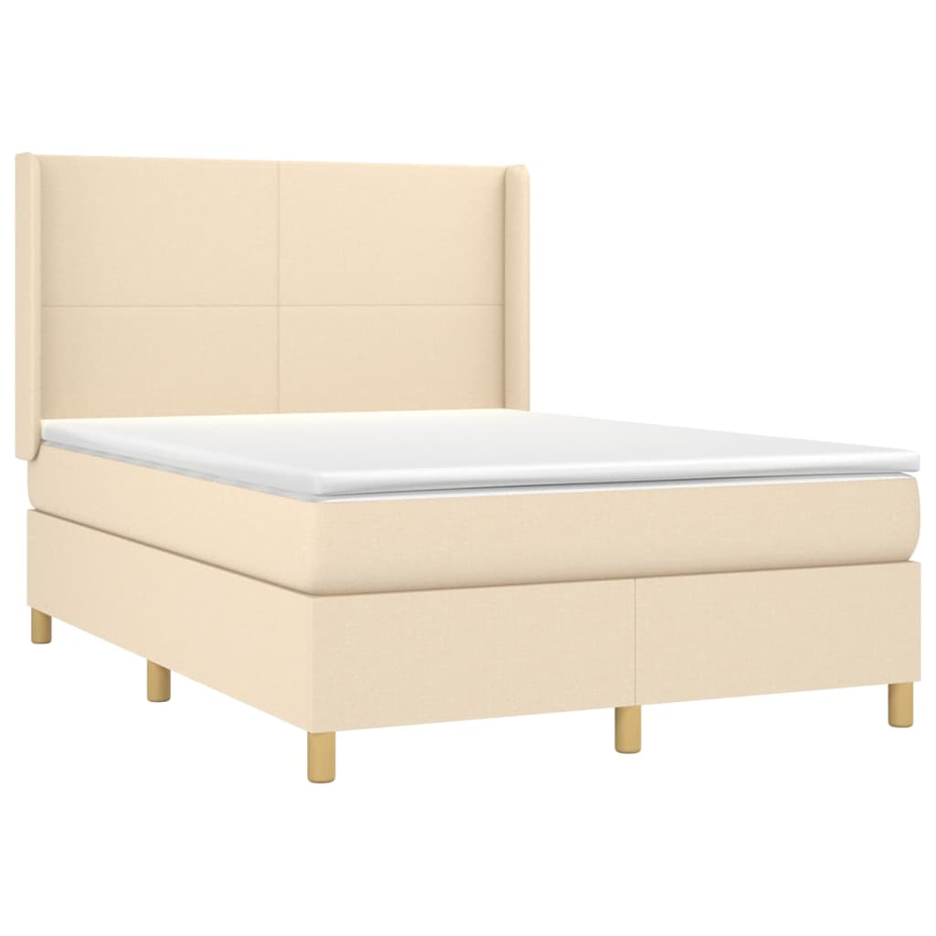 Thumbnail - vidaXL Boxspringbett mit Matratze Creme 140x190 cm Stoff
