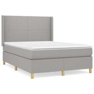 Box spring postel s matrací světle šedá 140 x 200 cm textil - obrázek 2