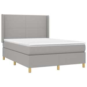 Box spring postel s matrací světle šedá 140 x 200 cm textil - obrázek 3