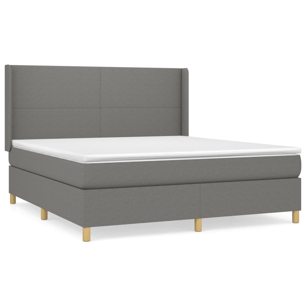 Thumbnail - vidaXL Boxspringbett mit Matratze Dunkelgrau 160x200 cm Stoff