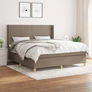 Box spring postel s matrací taupe 160x200 cm textil - obrázek 1
