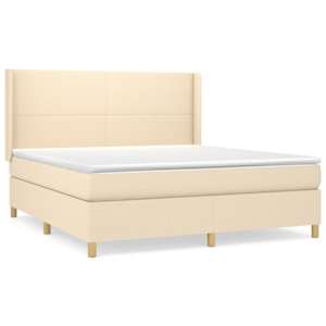 Box spring postel s matrací krémová 160x200 cm textil - obrázek 2