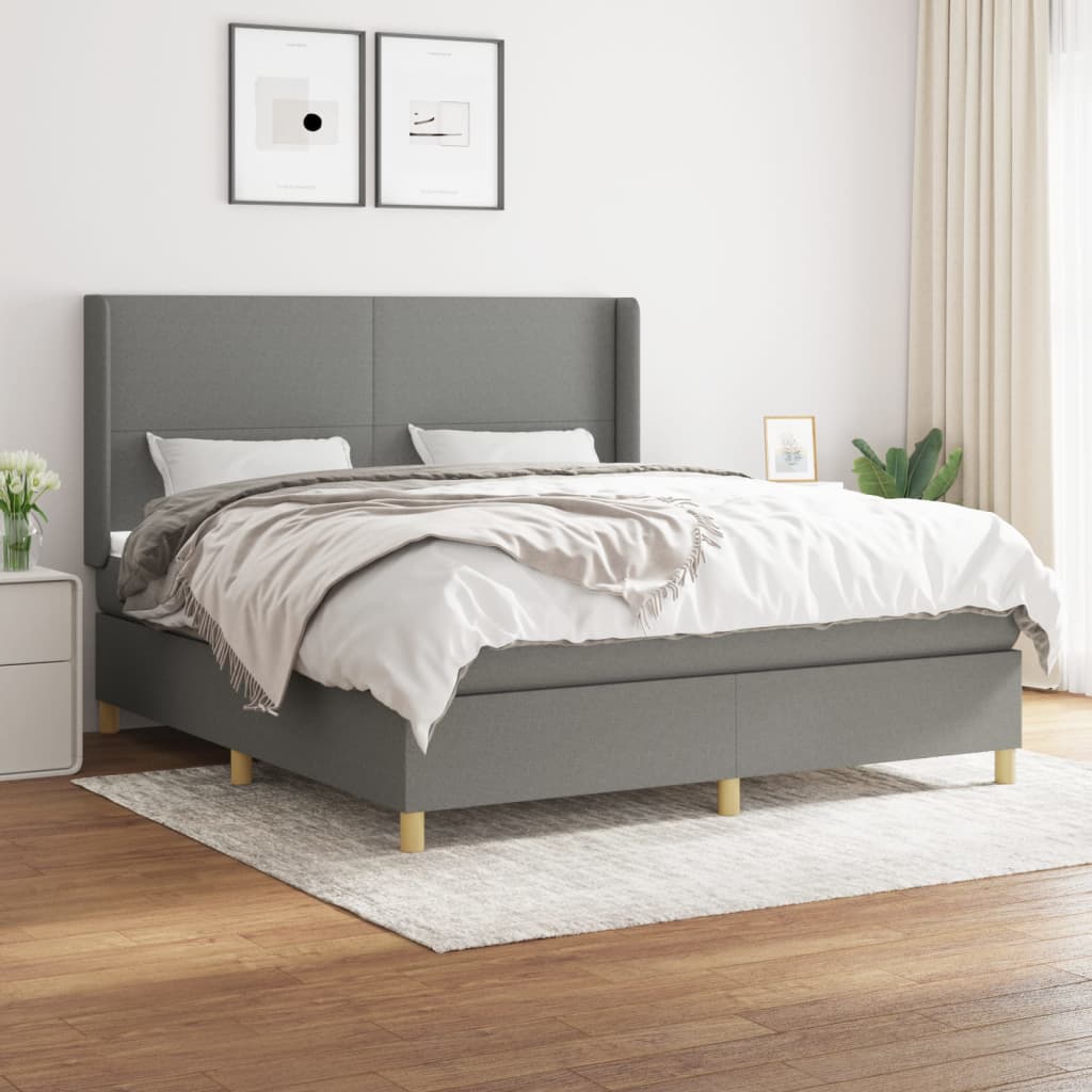  ΚΡΕΒΑΤΙ BOXSPRING ΜΕ ΣΤΡΩΜΑ ΣΚΟΥΡΟ ΓΚΡΙ 180X200 ΕΚ ΥΦΑΣΜΑΤΙΝ V-3131850