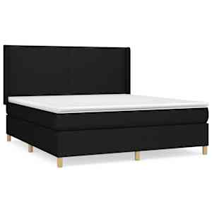 Box spring postel s matrací černá 180x200 cm textil - obrázek 2