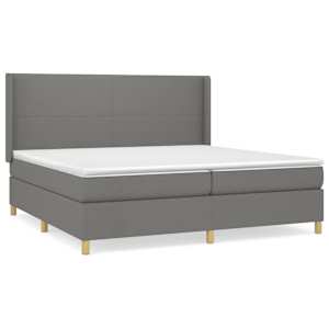 Box spring postel s matrací tmavě šedá 200x200 cm textil - obrázek 2