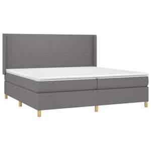Box spring postel s matrací tmavě šedá 200x200 cm textil - obrázek 3