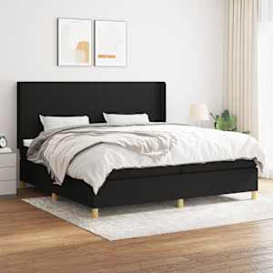 Box spring postel s matrací černá 200x200 cm textil - obrázek 1