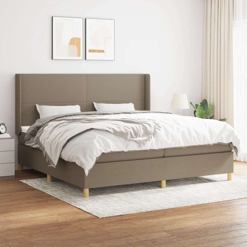 Boxspringbett mit Matratze Taupe 200×200 cm Stoff