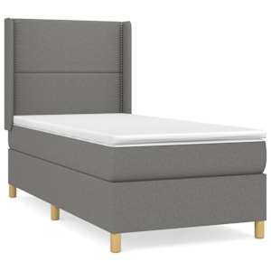 Box spring postel s matrací tmavě šedá 90x190 cm textil - obrázek 2