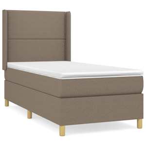 Box spring postel s matrací taupe 90x190 cm textil - obrázek 2