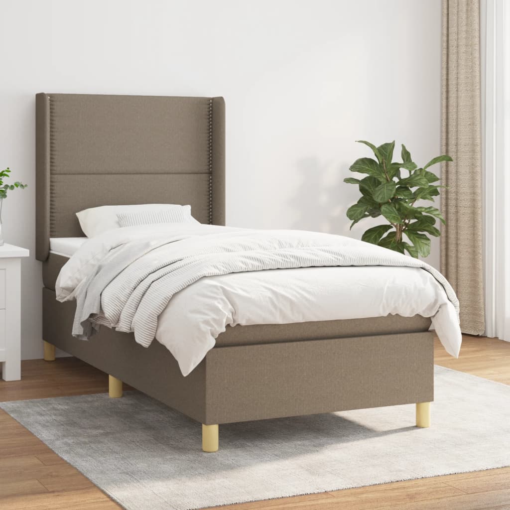  ΚΡΕΒΑΤΙ BOXSPRING ΜΕ ΣΤΡΩΜΑ TAUPE 90X190 ΕΚ.ΥΦΑΣΜΑΤΙΝΟ V-3131877