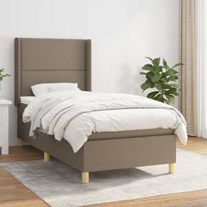 Box spring postel s matrací taupe 90x190 cm textil - obrázek 1