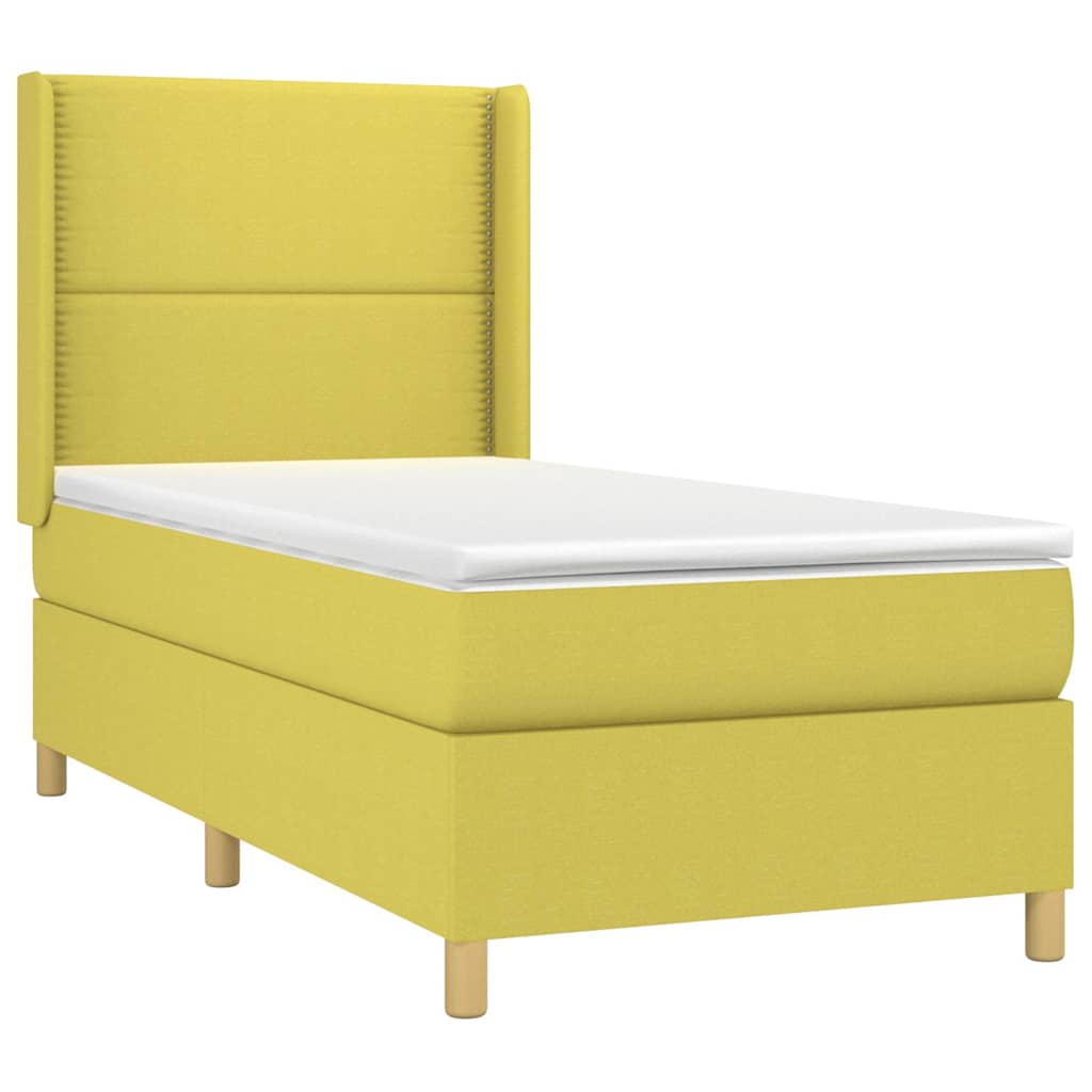 Box spring postel s matrací zelená 90x200 cm textil - obrázek 5
