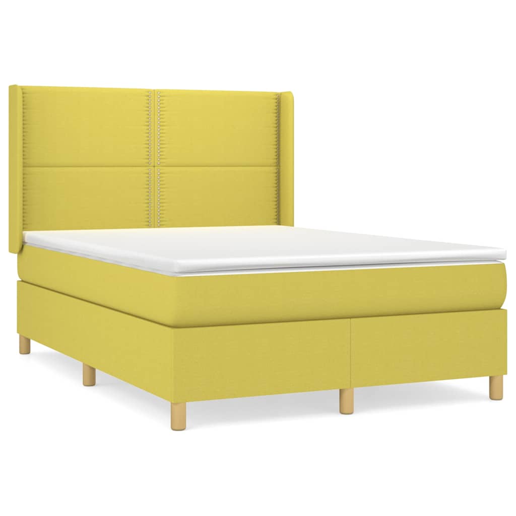 Box spring postel s matrací zelená 140x190 cm textil - obrázek 2