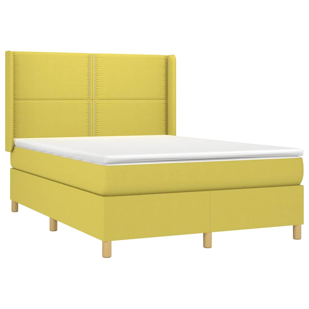 Box spring postel s matrací zelená 140x190 cm textil - obrázek 3