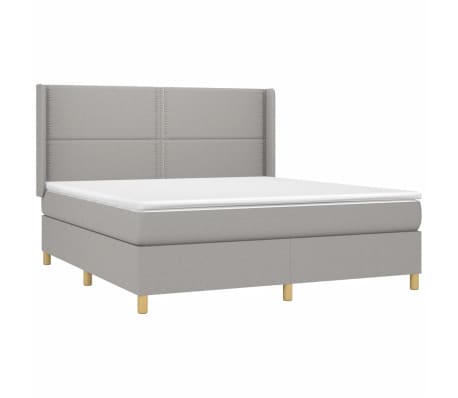 vidaXL Krevet box spring s madracem svjetlosiva 160x200 cm tkanina