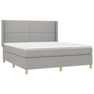 Box spring postel s matrací světle šedá 180 x 200 cm textil - obrázek 3
