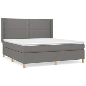 Box spring postel s matrací tmavě šedá 180x200 cm textil - obrázek 2