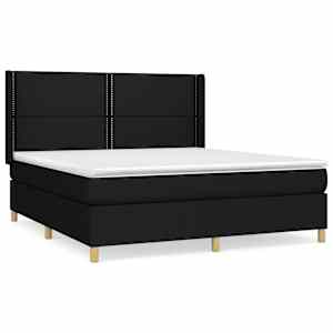 Box spring postel s matrací černá 180x200 cm textil - obrázek 2