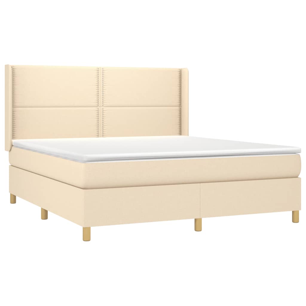 Thumbnail - vidaXL Boxspringbett mit Matratze Creme 180x200 cm Stoff