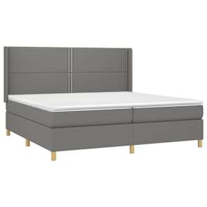 Box spring postel s matrací tmavě šedá 200x200 cm textil - obrázek 3