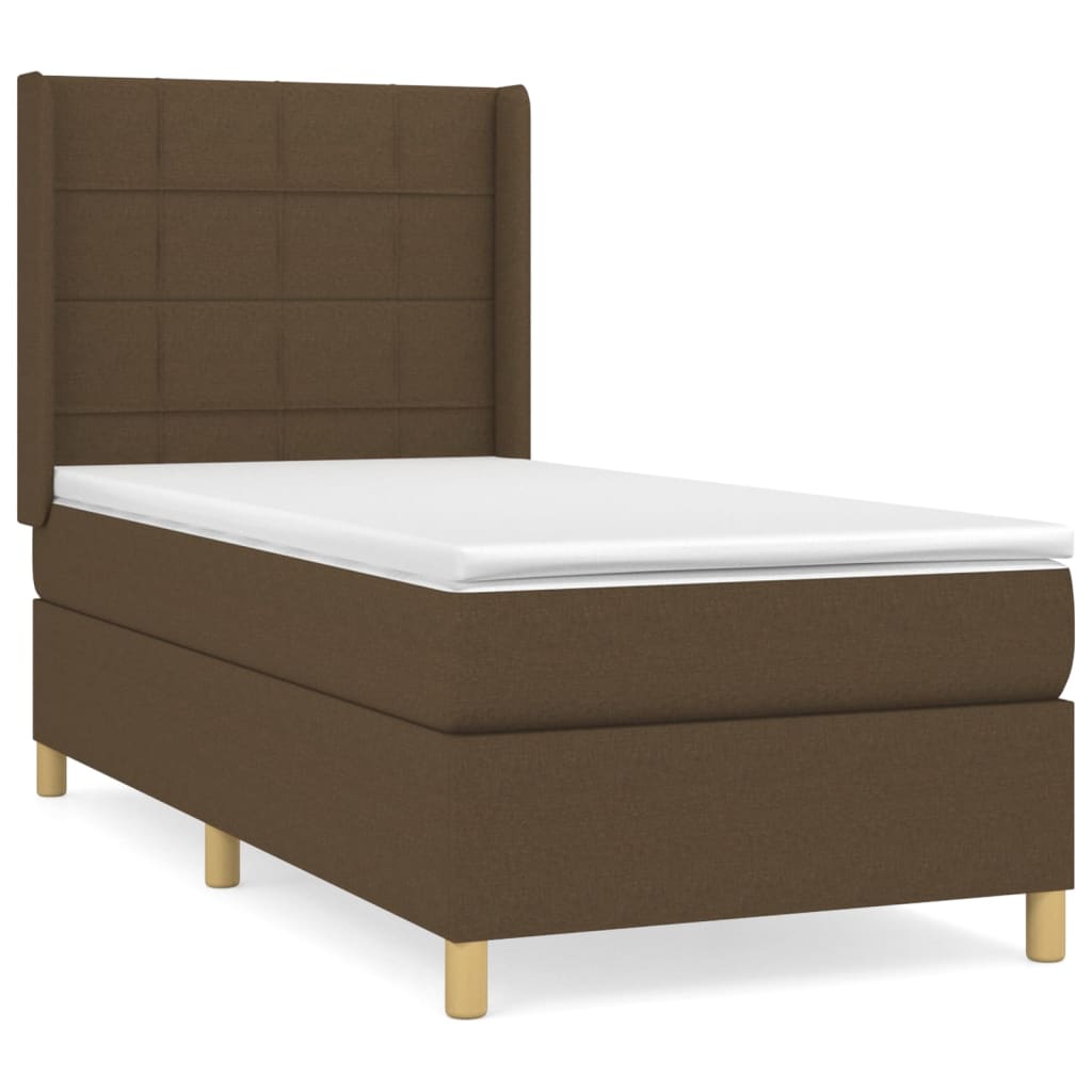 Thumbnail - vidaXL Boxspringbett mit Matratze Dunkelbraun 80x200 cm Stoff