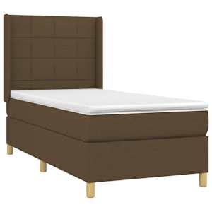 Box spring postel s matrací tmavě hnědá 80x200 cm textil - obrázek 3