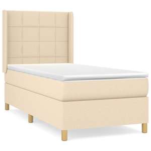 Box spring postel s matrací krémová 80 x 200 cm textil - obrázek 2