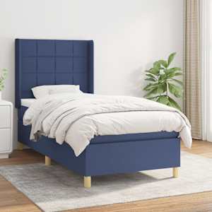 Box spring postel s matrací modrá 80x200 cm textil - obrázek 1