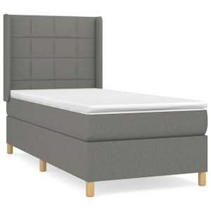 Box spring postel s matrací tmavě šedá 90x190 cm textil - obrázek 2
