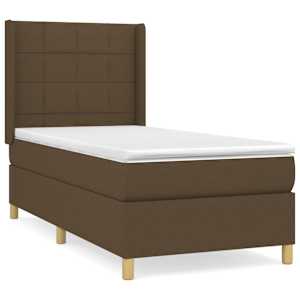 Box spring postel s matrací tmavě hnědá 90x190 cm textil - obrázek 2