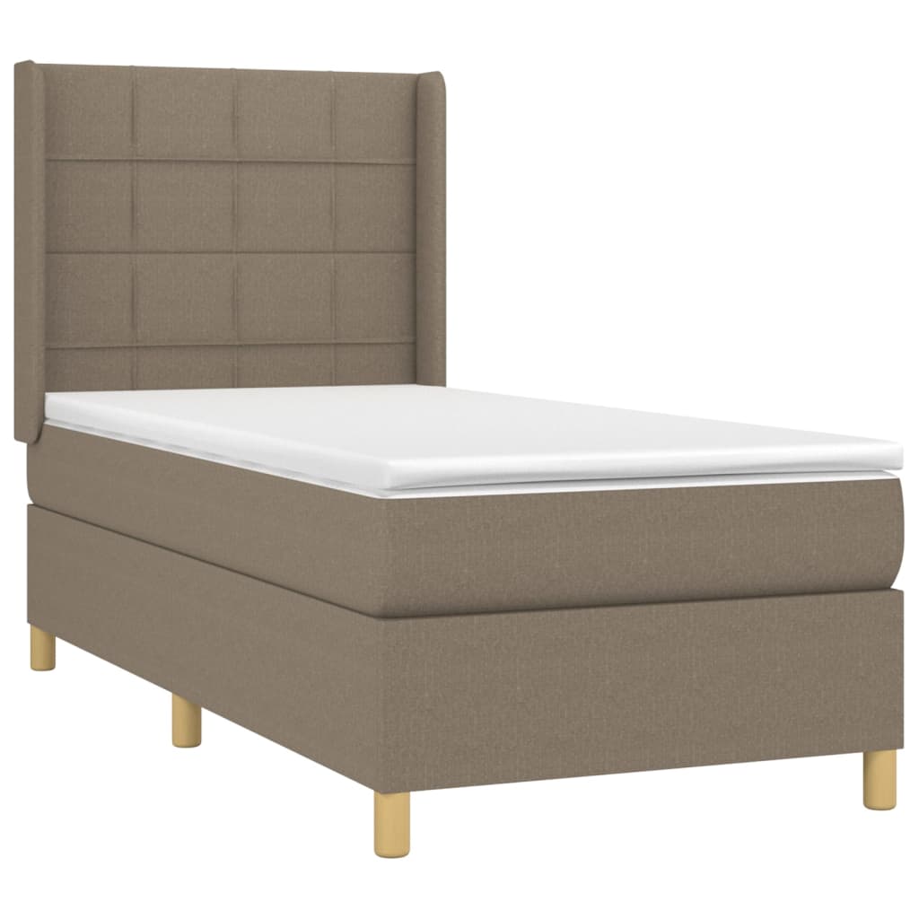 Thumbnail - vidaXL Boxspringbett mit Matratze Taupe 90x190 cm Stoff